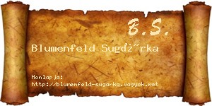 Blumenfeld Sugárka névjegykártya
